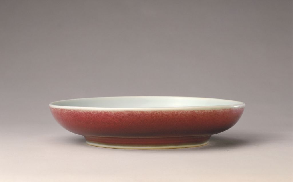 图片[1]-Bright red glazed plate-China Archive